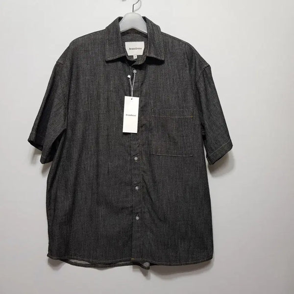 [BUNJANG] Urban Dress Oversized Denim Short Sleeve Shirt (Gray, Size M/105) / 새상품/어반드레스/오버핏데님반팔셔츠/오버M(105)/파라오쇼핑
