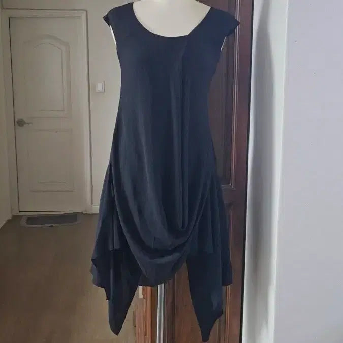 [BUNJANG] BOMBIGS M.MUER Chiffon Asymmetrical Dress Black / 새상품급/쉬폰 언발란스 원피스