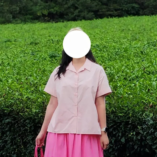 [BUNJANG] Pastel Pink Short Sleeve Shirt / 파스텔 핑크 반팔 셔츠