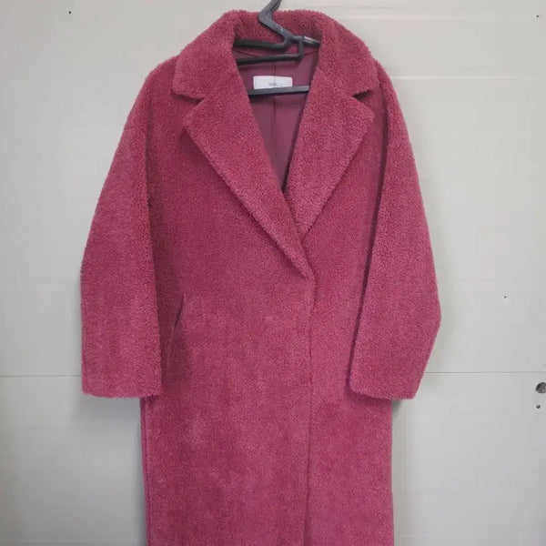 [BUNJANG] DUEL Pink Teddy Bear Coat S / 듀엘 핑크 테디베어 코트 S