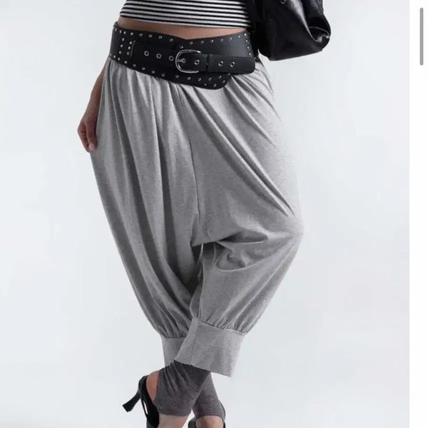 [BUNJANG] Meltta Bardin 7-Part Harem Balloon Jogger Pants Gray / 지그재그 핀터깔 멜타 바딘 7부 하렘 벌룬 조거 팬츠 그레이 요가