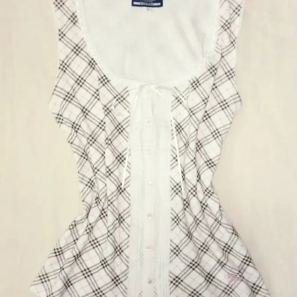 [BUNJANG] Burberry Blue Label Nova Check Knit Top / 버버리 블루라벨 노바체크 탑 로걀탑 라떼갸루 히메갸루 오네갸루