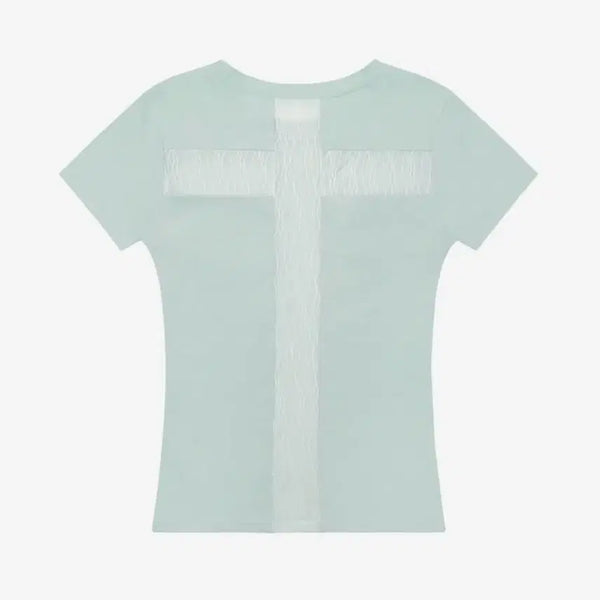 [BUNJANG] Fancy Club Back Tros Mint T-Shirt / 팬시클럽 백 트로스 티 민트