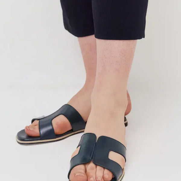 [BUNJANG] Daks Ladies Cowhide Slippers Dark Green / 닥스 레이디스 소가죽 슬리퍼 다크그린 240 245 새제품