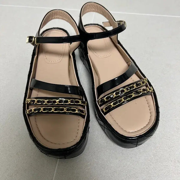 [BUNJANG] Mine Platform Sandals / 마인 키높이 샌들