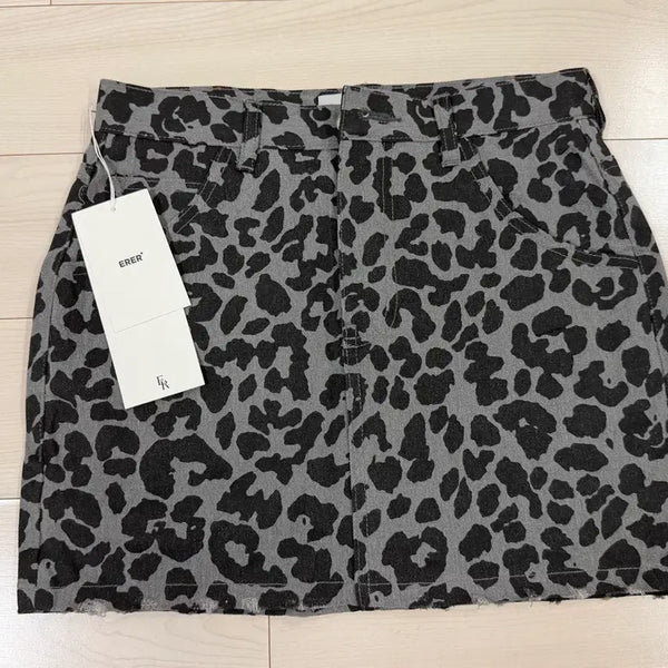 [BUNJANG] Er-er Leopard Pattern Midi Skirt / 에르에르 치마