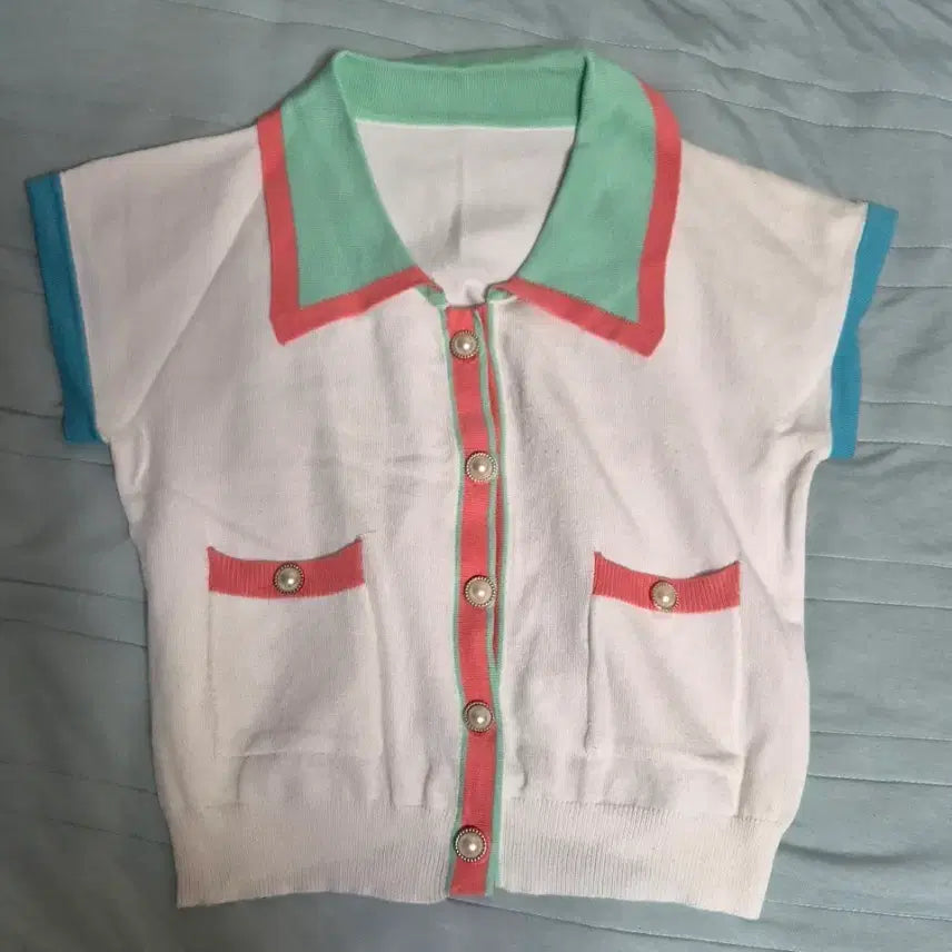 [BUNJANG] Color Block Short Sleeve T-Shirt / 컬러 배색 반팔