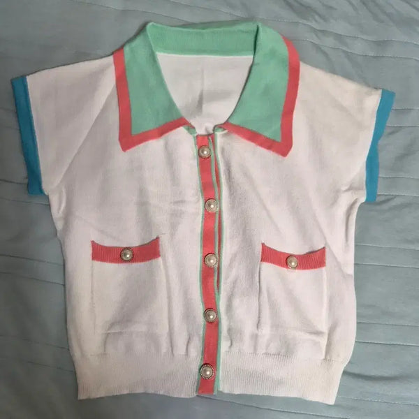 [BUNJANG] Color Block Short Sleeve T-Shirt / 컬러 배색 반팔