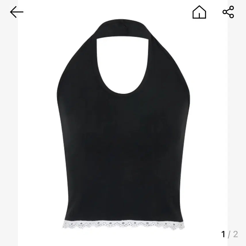 [BUNJANG] SIWOL107 Halter Sleeveless Black Top / 시월107 halter sleeveless black