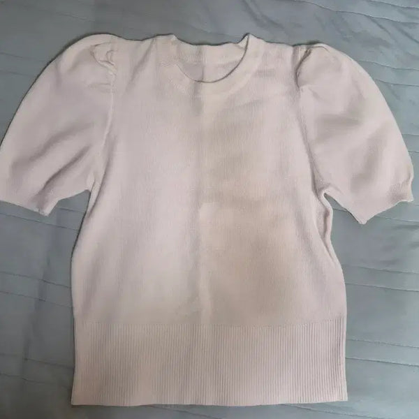 [BUNJANG] Puff Sleeve Knit Short Sleeve T-Shirt / 퍼프 반팔 니트