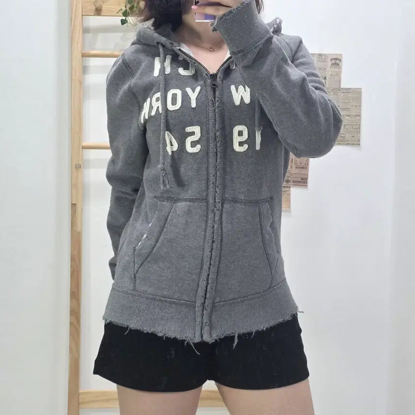 [BUNJANG] Abercrombie & Fitch Hoodie Zip-Up Grey (Size S) / [프립]S/아베크롬비 앤 피치 후드집업 그레이