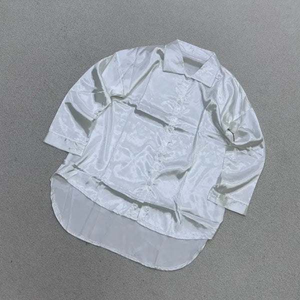 [BUNJANG] Framavista Women's Loose Fit Silk Shirt XL / XL 새상품 프라마비스타 여성 루즈핏 실크 셔츠 0708E2