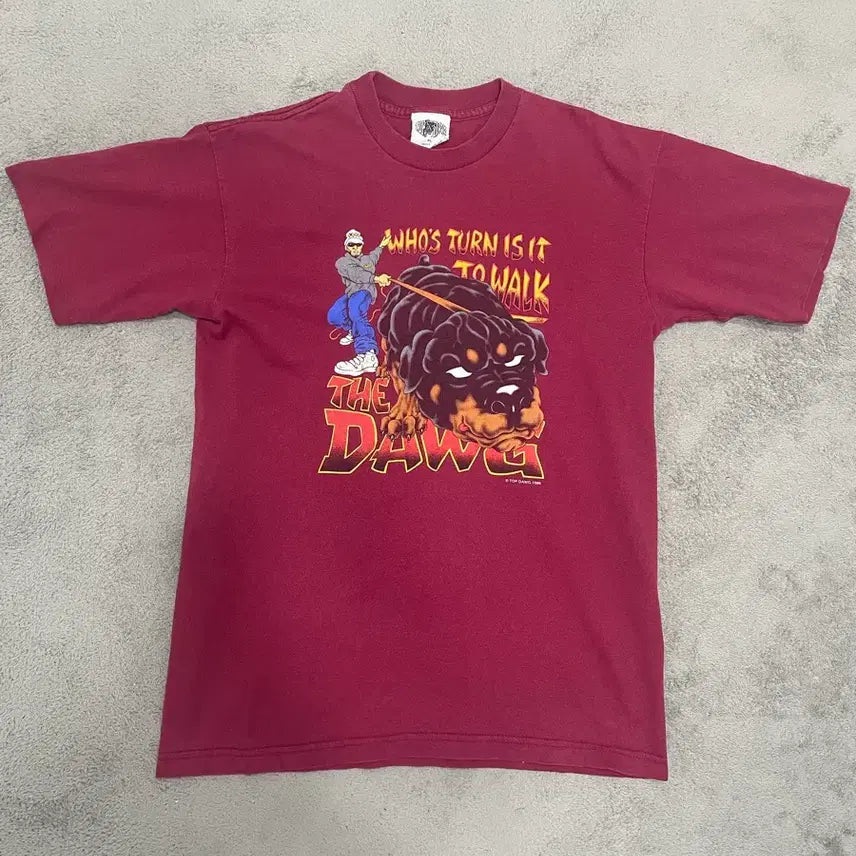 [BUNJANG] Top Dawg 90s Rottweiler Graphic T-Shirt (1996) / 90s Top Dawg 롯트와일러 그래픽 티셔츠 (1996)