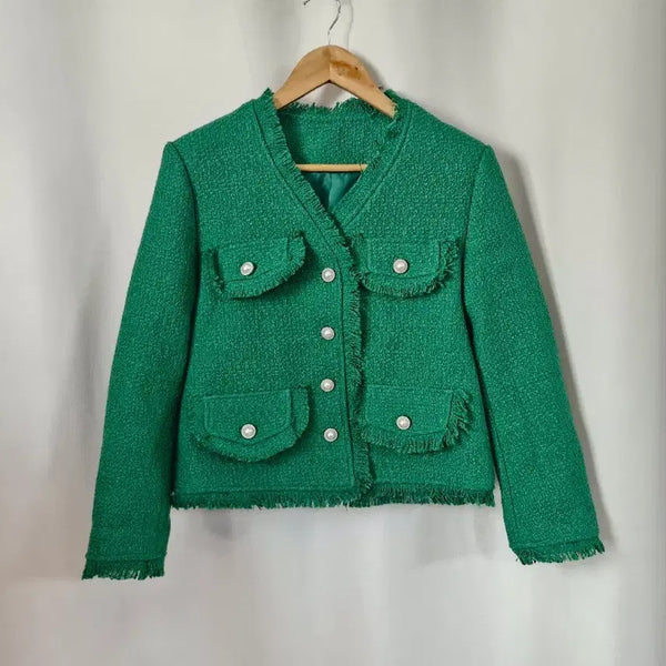 [BUNJANG] Tweed Jacket Green / 트위드 자켓 그린