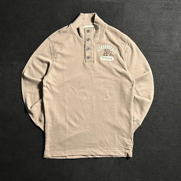 [BUNJANG] Aéropostale Beige Embroidered Logo Sweatshirt L / 에어로포스테일 베이지 자수로고 스웻셔츠
