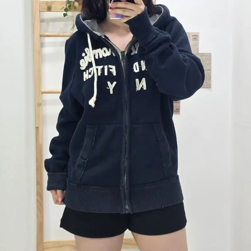 [BUNJANG] A&F Abercrombie & Fitch Navy Zip-Up Hoodie (Size S) / [프립]S/아베크롬비 후드집업 네이비