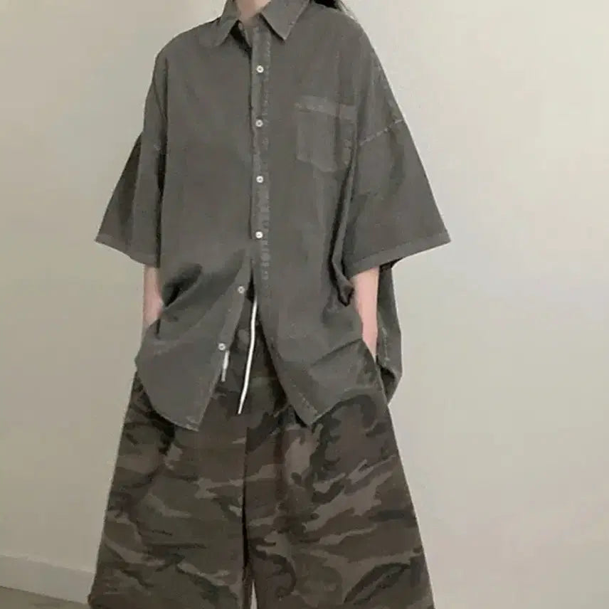 [BUNJANG] Oversized Fit Short Sleeve Shirt / 오버핏 반팔 셔츠