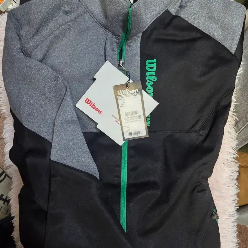 [BUNJANG] Wilson Zip-Up Training Tracksuit Set - Black/Grey / 100 셋트 윌슨 집업트레이닝..  져지   새상품. 블랙/그레이