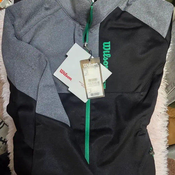[BUNJANG] Wilson Zip-Up Training Tracksuit Set - Black/Grey / 100 셋트 윌슨 집업트레이닝..  져지   새상품. 블랙/그레이
