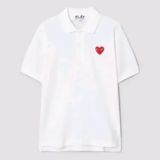 [BUNJANG] Comme des Garçons Red Emblem White Short Sleeve Polo T-shirt Women's Size S / [백화점 정품 여성용] 꼼데가르송 레드와펜 화이트 반팔 폴로티 S