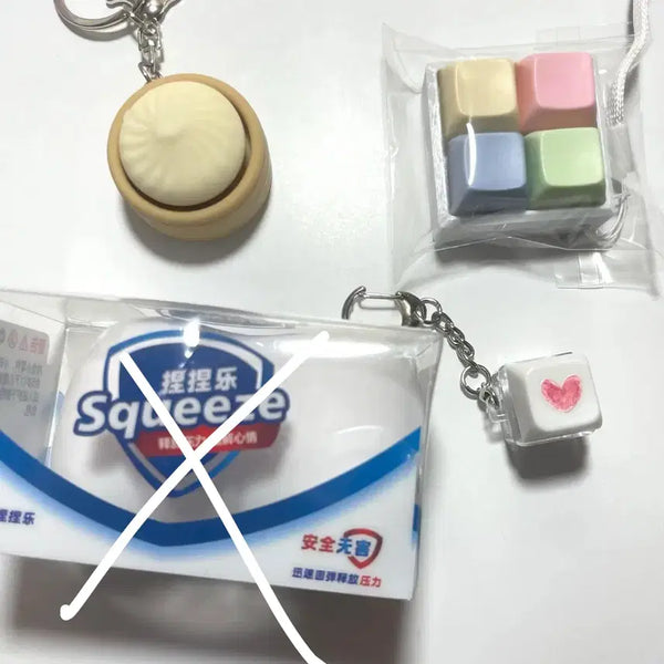 [BUNJANG] Malangi Slangi Keycap Clicker Clicker Bundle Keychain Set / 말랑이 슬랑이 키캡 클리커 클릭커 일괄 키링