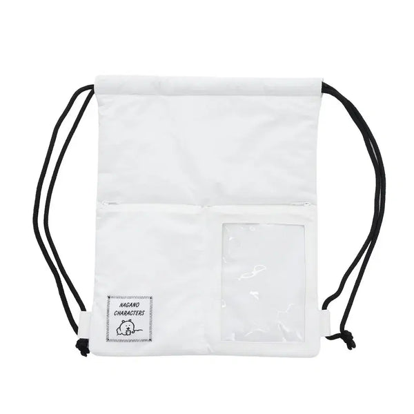 [BUNJANG] Nagano Characters Nongdamgom String Backpack White / 나가노 캐릭터즈 농담곰 냅색/스트링백팩 화이트