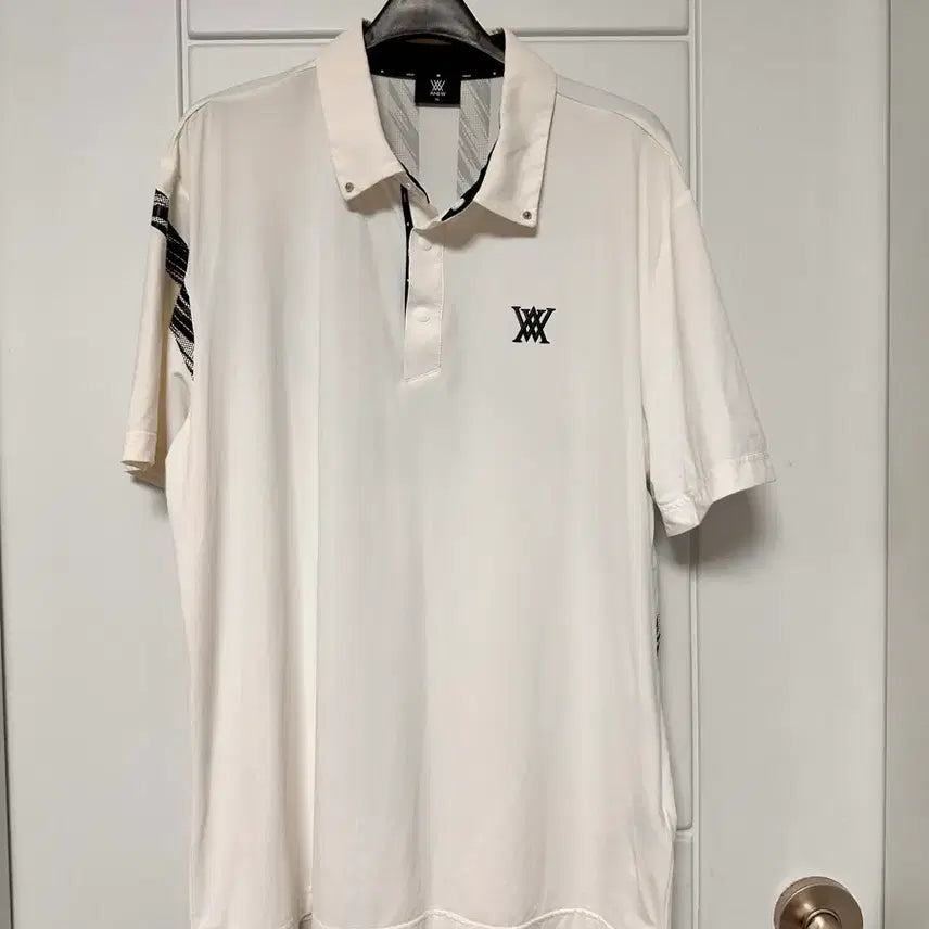 [BUNJANG] Anew Golf Wear Short Sleeve Polo T-shirt White Size 105 / 어뉴 골프웨어 반팔 카라티 화이트 두번입고 보관 컨디션 좋아요 105
