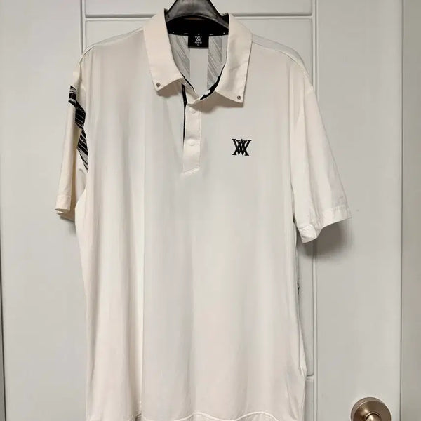 [BUNJANG] Anew Golf Wear Short Sleeve Polo T-shirt White Size 105 / 어뉴 골프웨어 반팔 카라티 화이트 두번입고 보관 컨디션 좋아요 105