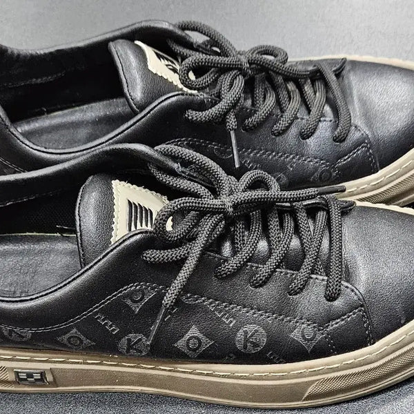 [BUNJANG] Indian Men's Monogram Leather Low-Top Sneakers (260) / 인디안(INDIAN) 남성 모노그램 레더 스니커즈 260