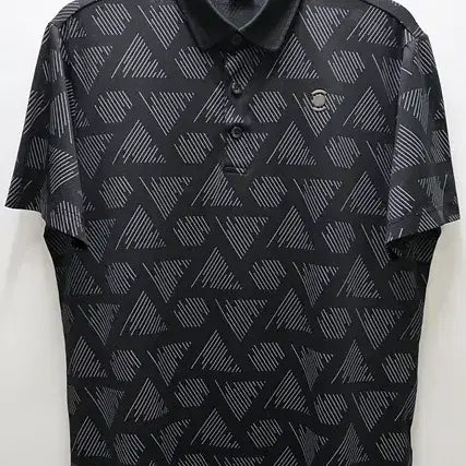 [BUNJANG] W.Angle Golf Short Sleeve Polo Shirt Black Pattern Size 105 / 와이드앵글 골프 반팔 카라티 비침