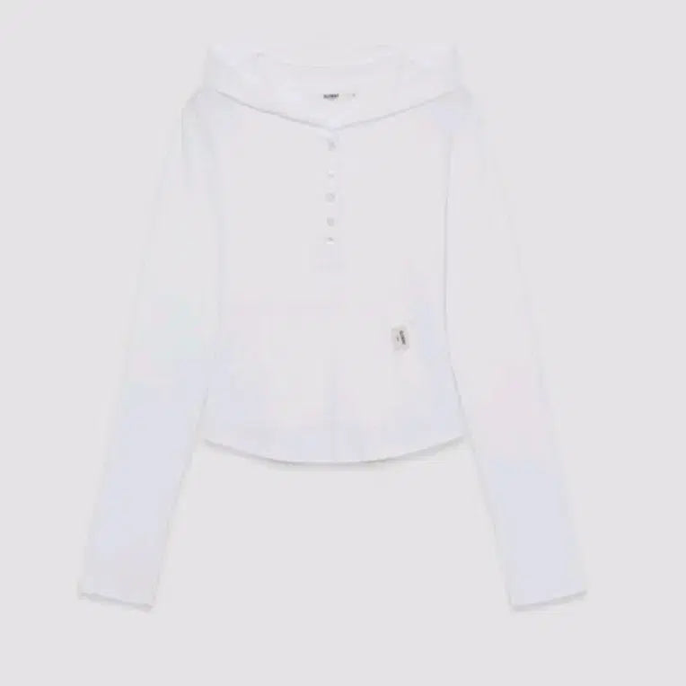 [BUNJANG] GLOWNY G Fine Button Hoodie White / 글로니 G 파인 버튼 후디 화이트