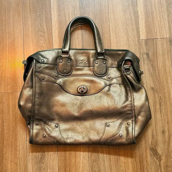 [BUNJANG] Coach Leather Tote Bag Gold / 코치 가죽 토트백 골드