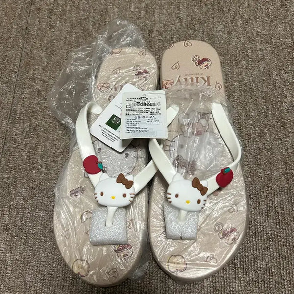 [BUNJANG] Hello Kitty Coffee Color Flip-Flops / 헬로키티 쪼리(커피색)