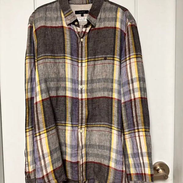 [BUNJANG] Olens European Linen Check Shirt 105 / 올젠 유럽린넨 체크 셔츠 105 상태 좋아요