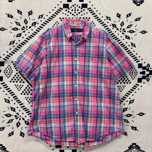 [BUNJANG] Polo Ralph Lauren Vintage Check Short Sleeve Shirt XL / 폴로 랄프로렌 빈티지체크 반팔 셔츠 XL P00435