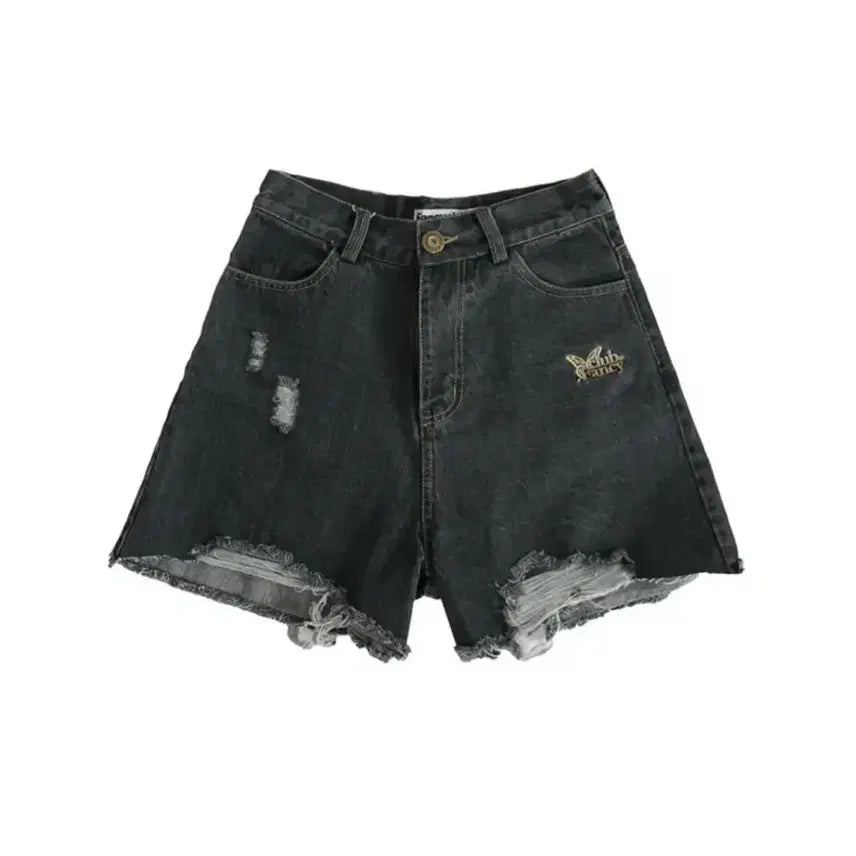 [BUNJANG] Nasty Fancy Club Butterfly Denim Shorts Black / (원가58000원/새상품)네스티팬시클럽반바지흑청쇼츠나비그런지힙y2k