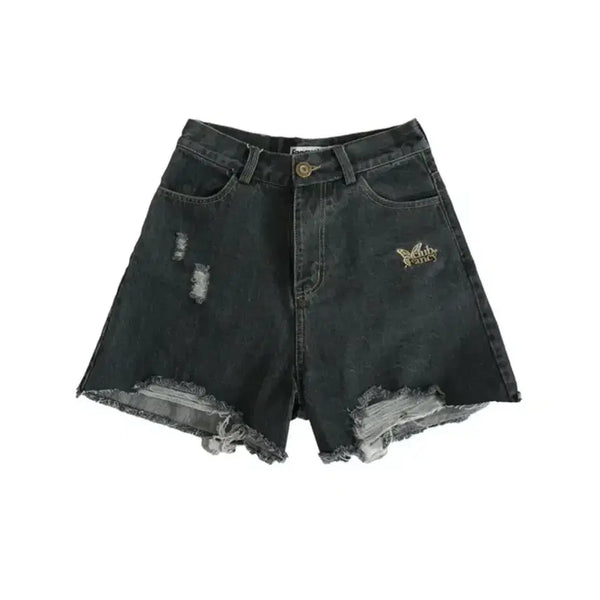 [BUNJANG] Nasty Fancy Club Butterfly Denim Shorts Black / (원가58000원/새상품)네스티팬시클럽반바지흑청쇼츠나비그런지힙y2k