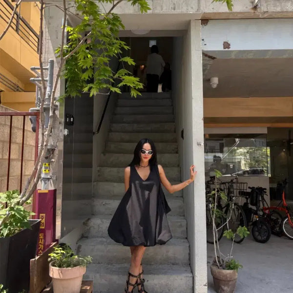 [BUNJANG] Bonita Pumpkin Mini Dress (Black) / 보니타 펌킨미니원피스(블랙)
