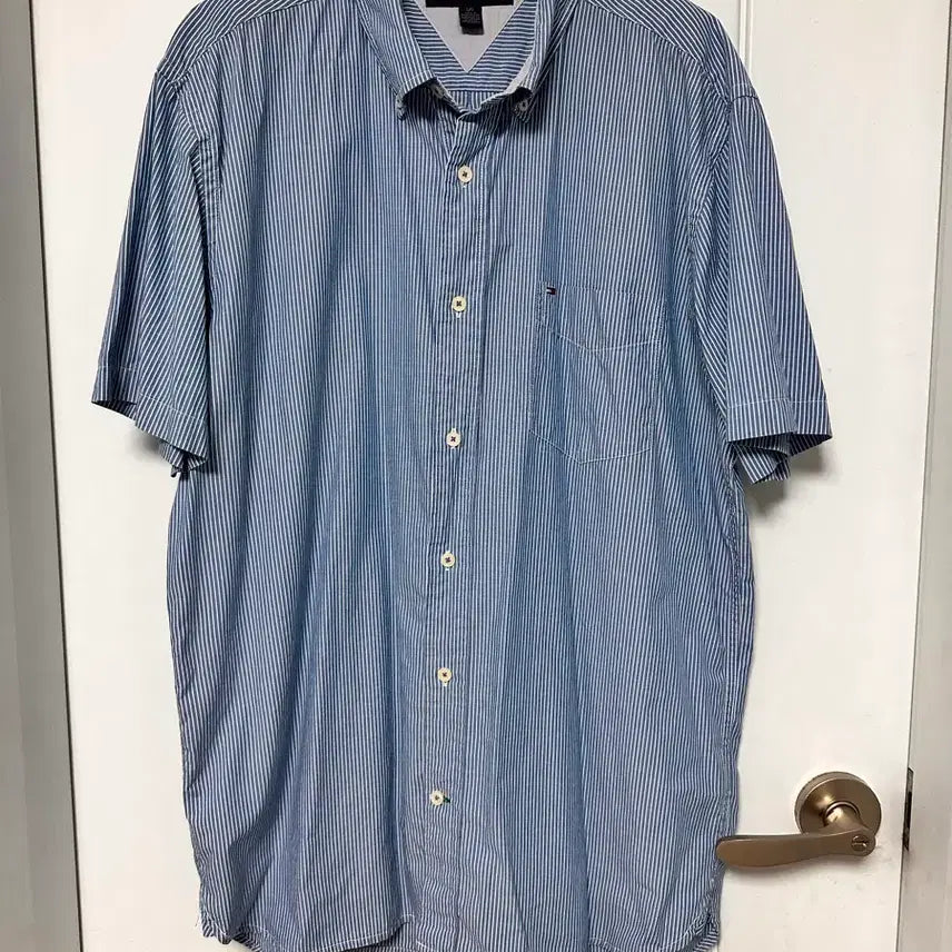 [BUNJANG] Tommy Hilfiger Striped Short Sleeve Shirt L / 타미힐피거 스트라이프 반팔 셔츠 L 105