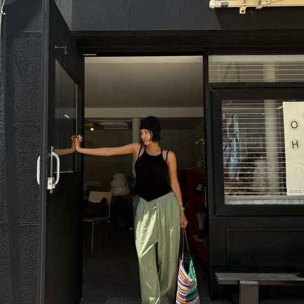 [BUNJANG] Bonita Crinkle Pants Khaki / 보니타 바스락팬츠(카키)