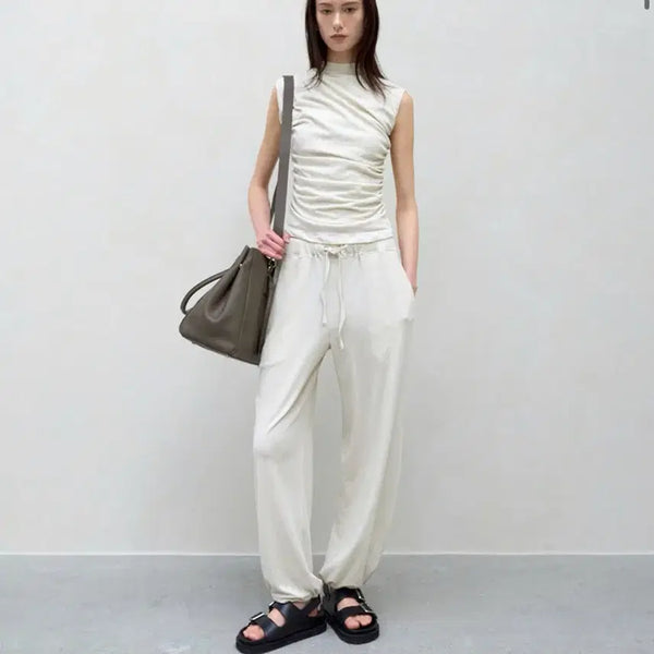[BUNJANG] Blossom Shirring Sleeveless Top Oatmeal M / blossom 블러썸  CODE SHIRRING SLEEVELESS