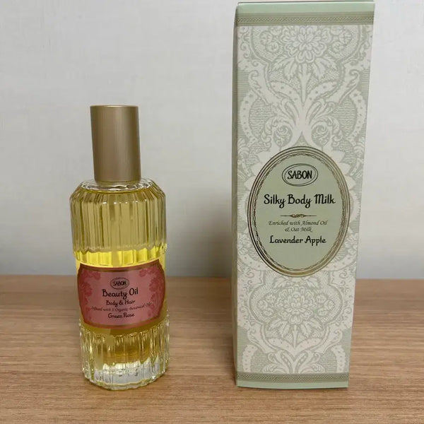 [BUNJANG] Sabon Body Oil Green Rose & Silky Body Milk Lavender Apple / 사봉 오일,바디로션