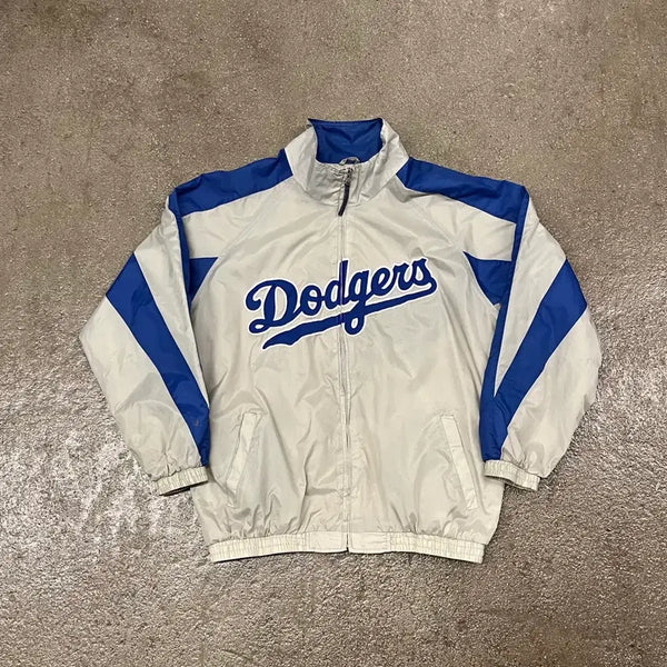 [BUNJANG] Majestic Los Angeles Dodgers Warm-up Windbreaker Nylon Jacket (Size L/110) / Majestic LA다저스 웜업 바람막이 (110)