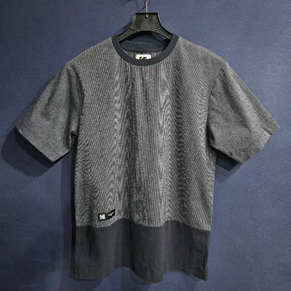 [BUNJANG] Kodak Melange Grey Men's Semi-Oversized Stripe Short-Sleeve T-Shirt / 코닥 멜란지 그레이 남성 세미오버핏 95 스트라이프 반팔티