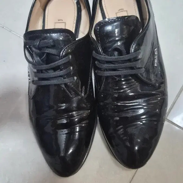 [BUNJANG] Prada Black Patent Leather Oxford Shoes / 프라다 로퍼 옥스포드 슈즈 블랙 에나멜 박스있음