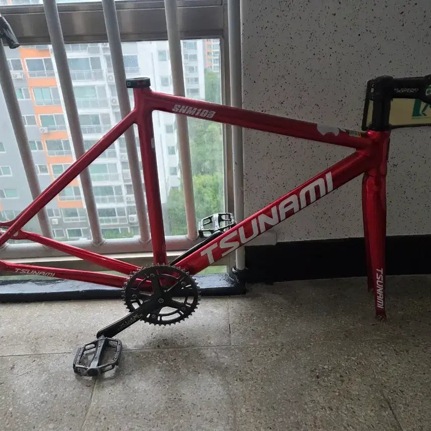 [BUNJANG] Tsunami Red Wine Frame (Chainless) / 쓰나미 반차(체인없음)