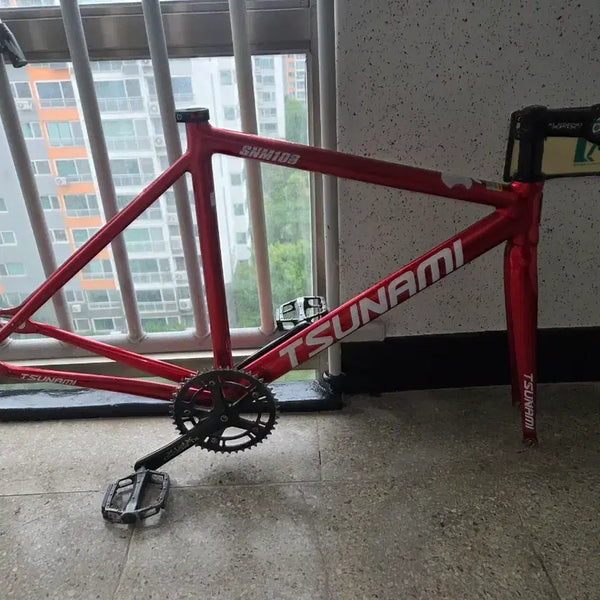 [BUNJANG] Tsunami Red Wine Frame (Chainless) / 쓰나미 반차(체인없음)