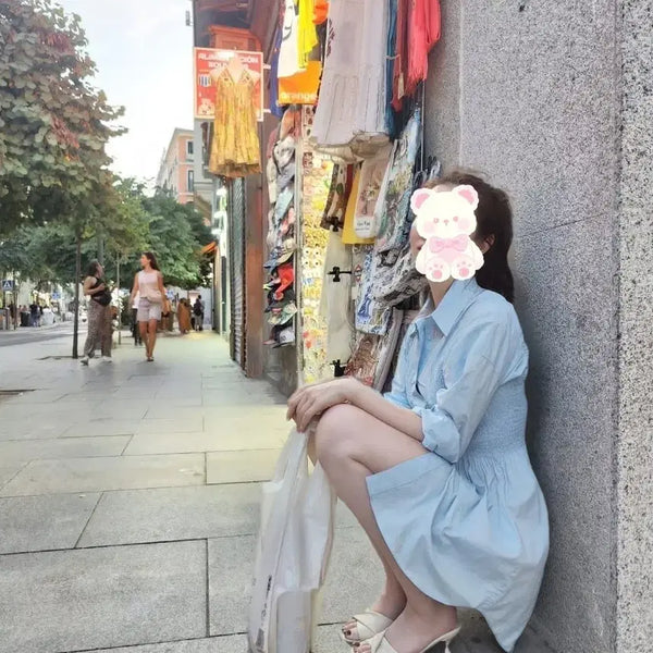 [BUNJANG] Alexander Wang Sky Blue Shirtdress Size 36 / 알렉산더왕 Alexander Wang 하늘색 셔츠 원피스 36