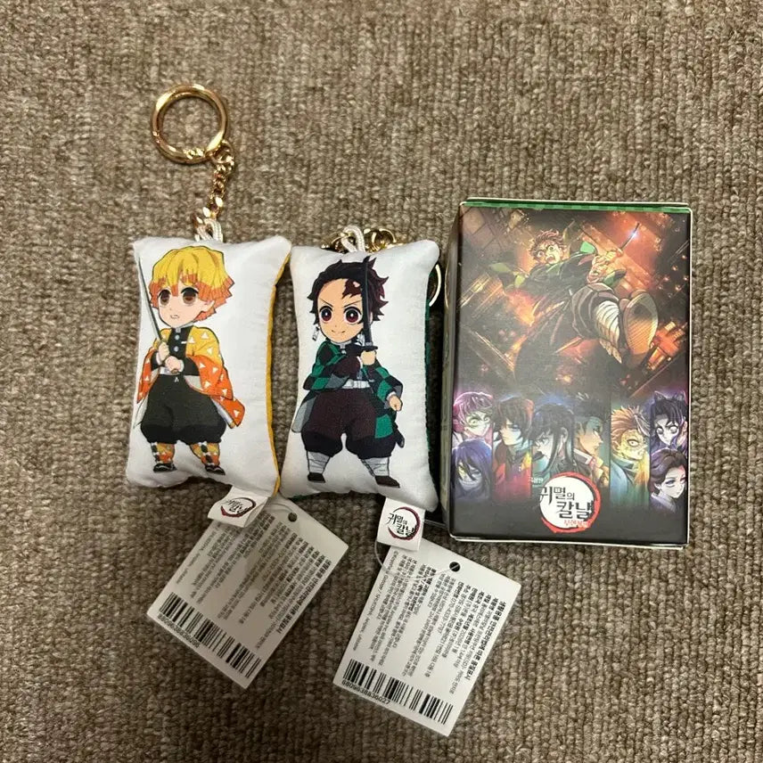 [BUNJANG] Demon Slayer Inosuke & Zenitsu Mini Cushion Keychain / 귀멸의 칼날 쿠션 키링