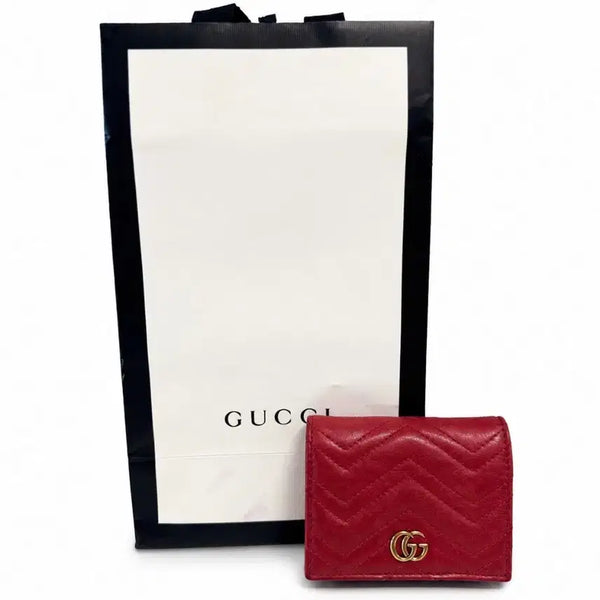 [BUNJANG] Gucci Marmont Bi-fold Wallet Red / 구찌 마몽트 반지갑 레드